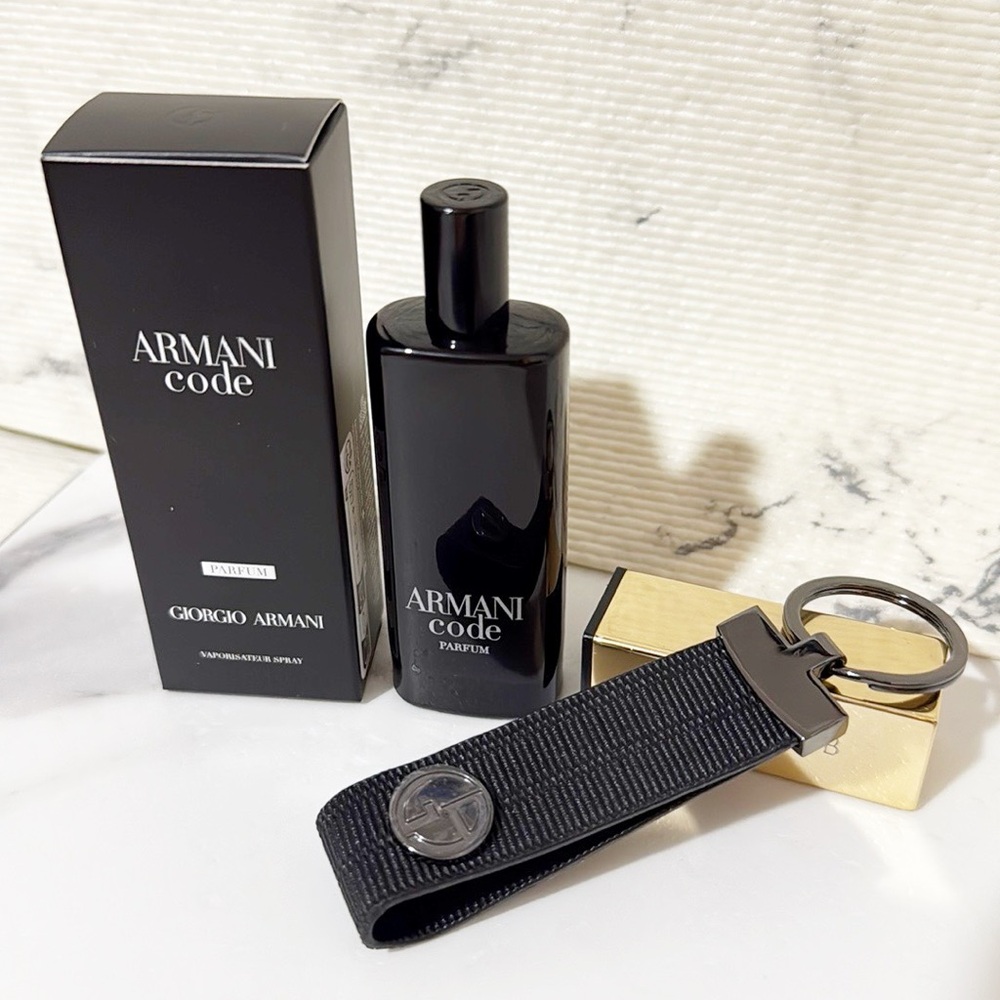 Giorgio Armani Code Parfum with Black Ribbed Keychain - Picture 1 of 12